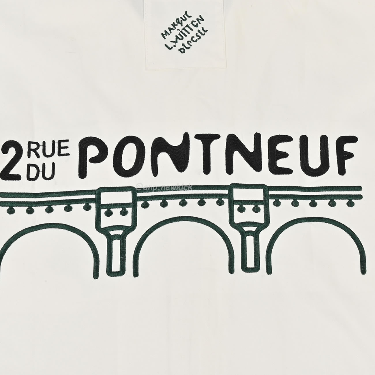 Louis Vuitton 1v 24ss Embroidered Short Sleeved Shirts On The Banks Of The Bridge Seine River Flower (4) - newkick.app